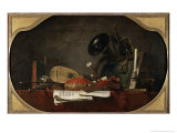 Attributes of Music reproduction procédé giclée par Jean-Baptiste Simeon Chardin