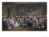 Reading of the Tragedy of Voltaire in Thesalon of Mrs. Jeoffrin Giclee Print by Anicet-Charles Lemonnier