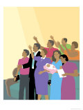 Black Congregation Giclee-trykk av Linda Braucht