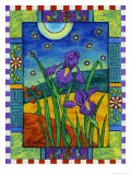 Irises and Fireflies Giclee Print by Helen Lurye