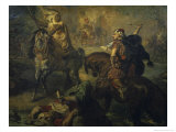 Arab Chiefs Challenging to Combat under a City Ramparts Giclee Print by Theodore Chasseriau