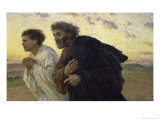 Disciples Peter and John Rushing to the Sepulcher, the Morning of the Resurrection reproduction procédé giclée par Eugene Burnand
