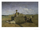 Bretonnes a La Fontaine Giclee Print by Jean-Baptiste-Camille Corot