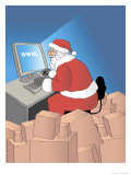Santa Internet Shopping, no.2 Giclee-trykk av Linda Braucht