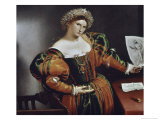 Lady with a Drawing of Lucretia Giclée-Druck von Lorenzo Lotto