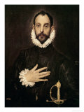 Knight with His Hand on His Breast reproduction procédé giclée par El Greco 