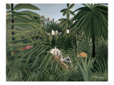 Attack of Jaguar, c.1910 Giclee Print by Henri Rousseau