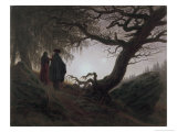 Man and Woman Contemplating the Moon Impressão giclée por Caspar David Friedrich Man and Woman Contemplating the Moon Impressão giclée por Caspar David Friedrich