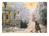 Frosty Day Giclee Print by B. M. Kustodiev