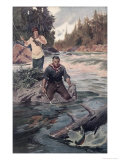 Couple Fishing Giclee Print by Oliver Kem