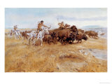 Buffalo Hunt Giclee Print by Celia Russell