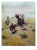 Cowboy Roping a Steer Giclee Print by Celia Russell