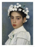 Girl with Flowers in Her Hair Impressão giclée por Isidor Kaufmann Girl with Flowers in Her Hair Impressão giclée por Isidor Kaufmann