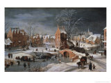 Winter Scene with Ice Skaters and Birds reproduction procédé giclée par Pieter Brueghel the Younger