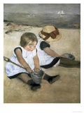 Children on the Beach Giclee Print by Mary Cassatt