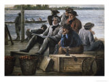 Dockmen on the Delaware Giclee Print by William E. Winner