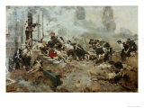 The Attack Upon the Chew House Giclee Print by Howard Pyle