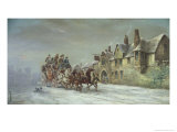 Salisbury in Winter: Coach Arrives at the Star Inn Giclee Print by John Charles Maggs