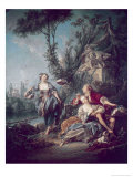 The Flower Gatherers Giclee Print by Francois Boucher