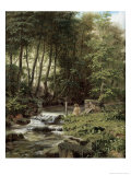 Alpine Lake Landscape Giclee Print by Franz Xaver Buhler