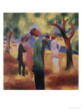 Lady in a Green Jacket reproduction procédé giclée par Auguste Macke