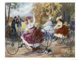 Tricyclists in the Park Giclee-trykk av Henry Bell