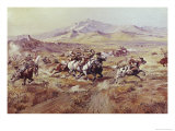 Stagecoach Attack Giclee Print by Celia Russell