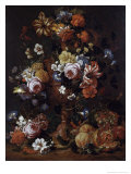 Roses, Carnations and Flower in an Urn Impressão giclée por Nicolaes van Veerendael