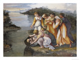 Moses Found in the Bulrushes Giclee Print by Raphael 