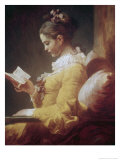 Jeune fille lisant Reproduction procédé giclée par Jean-Honoré Fragonard