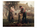 Peasant Grafting a Tree Giclee Print by Jean-François Millet