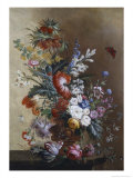 Roses, Carnations, Crown Imperial Lily and Convolvulus Giclee Print by Jacobus Linthorst