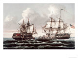 U.S.S. Constitution Defeating the H.M.S. Guerriere, War of 1812 Giclee-trykk av Thomas Birch U.S.S. Constitution Defeating the H.M.S. Guerriere, War of 1812 Giclee-trykk av Thomas Birch