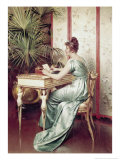 At the Writing Table Giclee Print by Charles Joseph Frederic Soulacroix