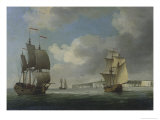 Shipping Off the South Coast of England Giclee-trykk av Charles Brooking