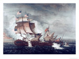 Battle of U.S.S. Constitution and H.M.S. Guerriere, War of 1812 Giclee Print by Thomas Birch