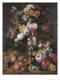 Roses, Dahlias, Convolvulus and Other Flowers Reproduction procédé giclée par Nicolaes van Veerendael