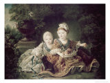 Duc de Berry and Count de Provence as Children reproduction procédé giclée par Francois Hubert Drouais