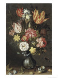 Tulips, Carnations, an Iris Reproduction procédé giclée par Balthasar van der Ast