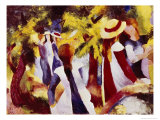 Girls Among Trees reproduction procédé giclée par Auguste Macke