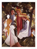 Quatre filles reproduction procédé giclée par Auguste Macke