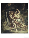 Jacob Wrestles with the Angel Giclee Print by Eugene Delacroix