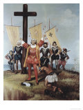 Columbus Takes Possession of the New World Giclee-trykk av Vittorio Bianchini Columbus Takes Possession of the New World Giclee-trykk av Vittorio Bianchini