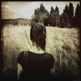 Woman Following Trail in Field Fotografie-Druck von Ewa Zauscinska
