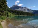 Edge of mountain lake in the Canadian Rockies Lámina fotográfica por Keith Levit