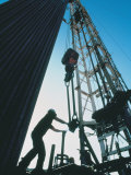 Roughneck Working on Oil Rig Photographic Print by Stephen Collector