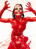 Caucasian Woman Covered in Blood Photographic Print by Jim McGuire
