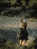 Man on Horse with Lasso Photographic Print by B & C Gillingham