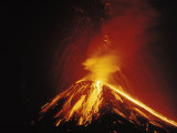 Arenal Volcano at Night Photographic Print by Ken Glaser