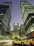 Taxi at Night, NYC Photographic Print by Bud Freund